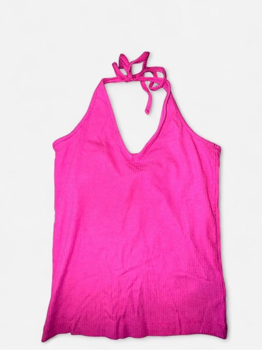 Women's Old Navy Hot Pink Halter Tank Top - Built In Shelf Bra